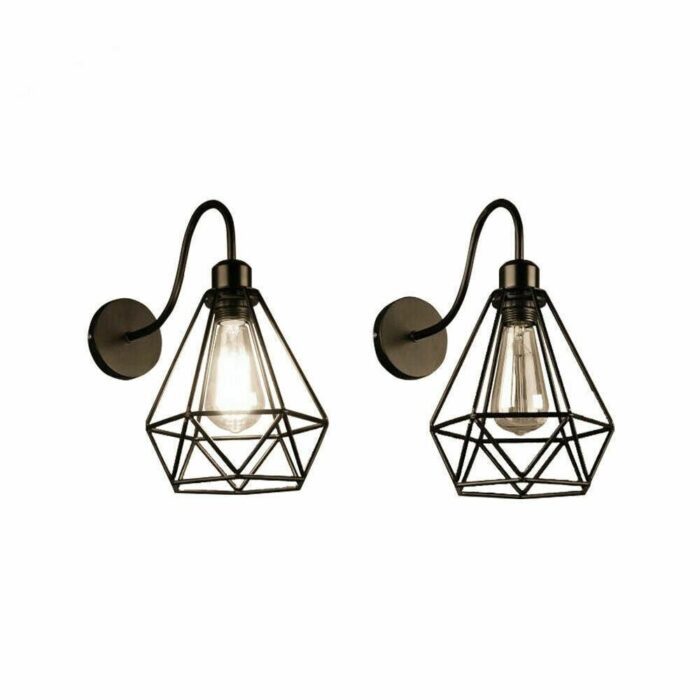 Vintage Wire Cage Wall Sconces E26 Socket