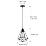 Geometric Cage Pendant Lamp E26 Ceiling Light Fixture
