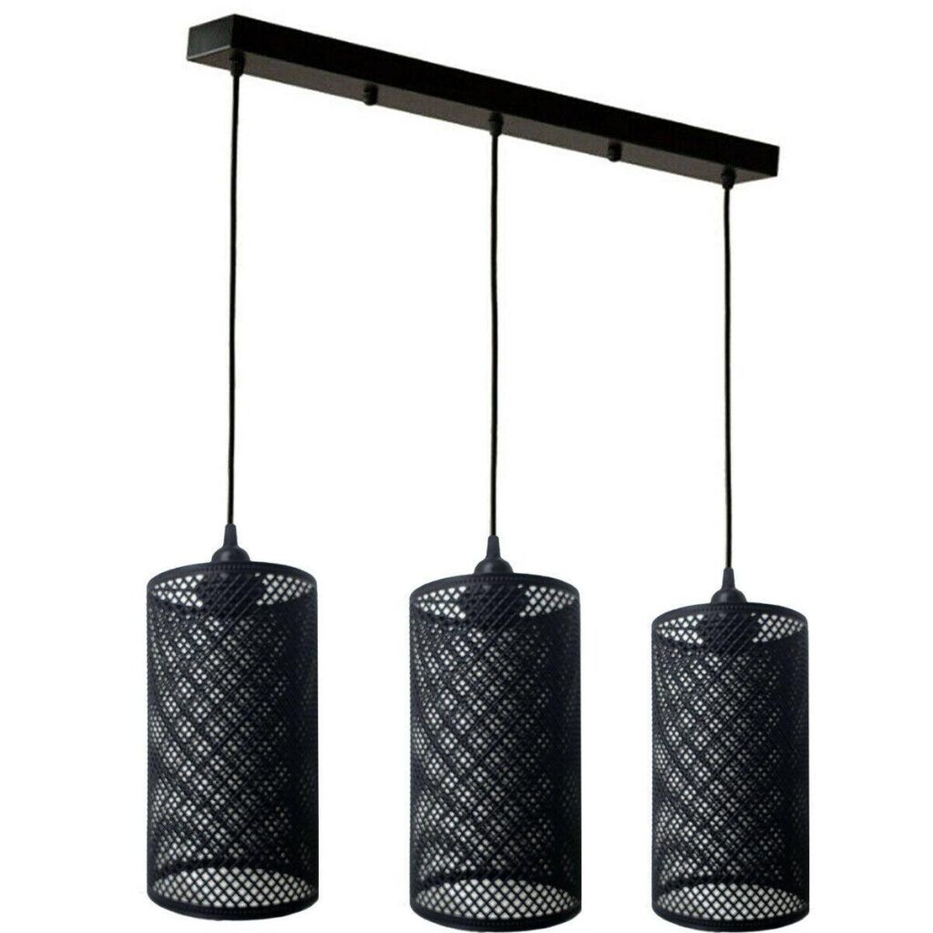 3-Light- Barrel Cage Hanging Pendant Light Fixture