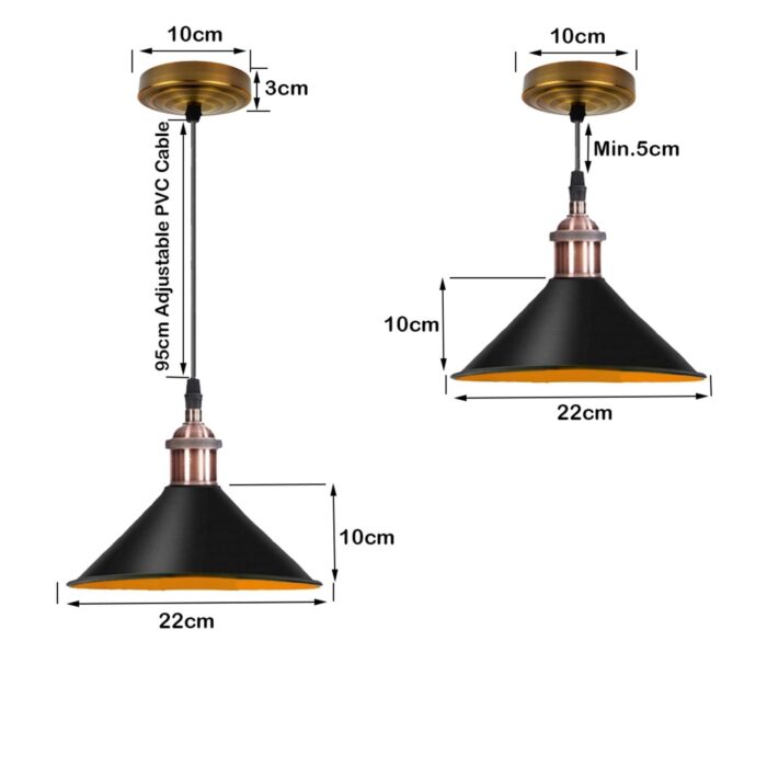 Retro Metal Pendant Black Ceiling Light