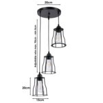 3-Lights Cage Pendant Light Hanging Lamp Ceiling Light Fixture~1381 - Image 3