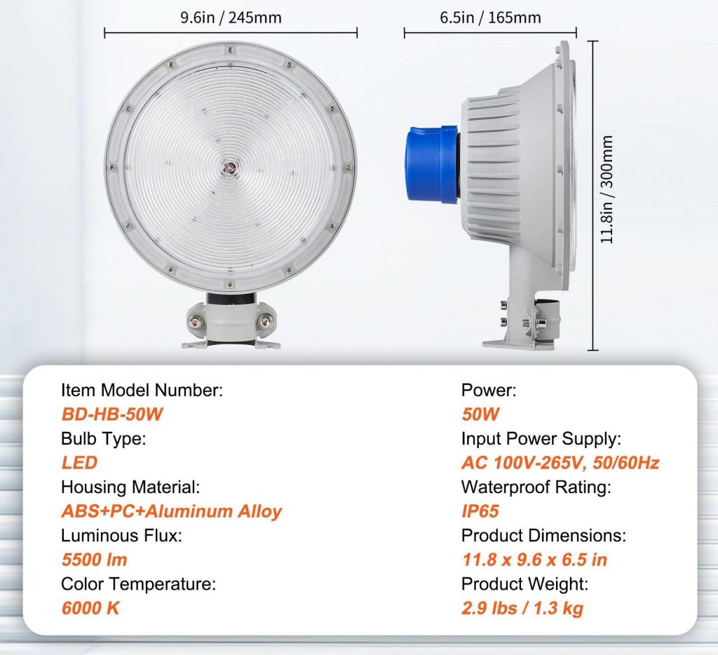 VEVOR LED Dusk to Dawn Area Light, 50W 5500LM, Ultra Brightness 6000K Daylight