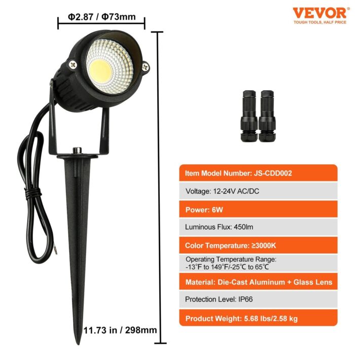 VEVOR 6W Low Voltage LED Landscape Lights
