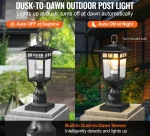 2-Pack 15.75" Dusk-to-Dawn Outdoor Lamp Post Lights