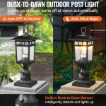 2-Pack 15.75" Dusk-to-Dawn Outdoor Lamp Post Lights