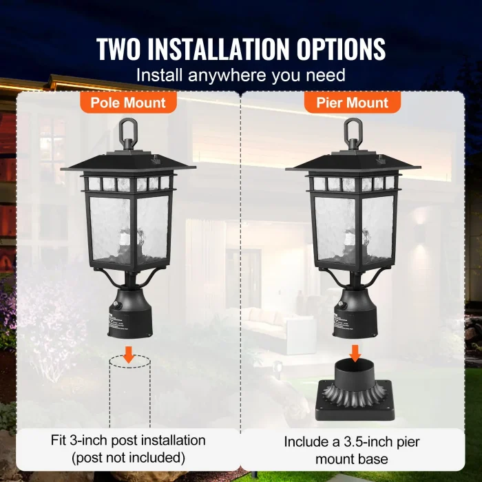 2-Pack Dusk-to-Dawn Outdoor Post's Lights