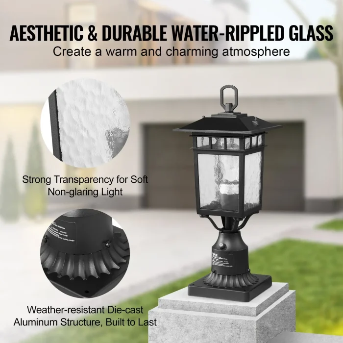 2-Pack 15.75" Dusk-to-Dawn Outdoor Lamp Post Lights