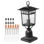 2-Pack 15.75" Dusk-to-Dawn Outdoor Lamp Post Lights